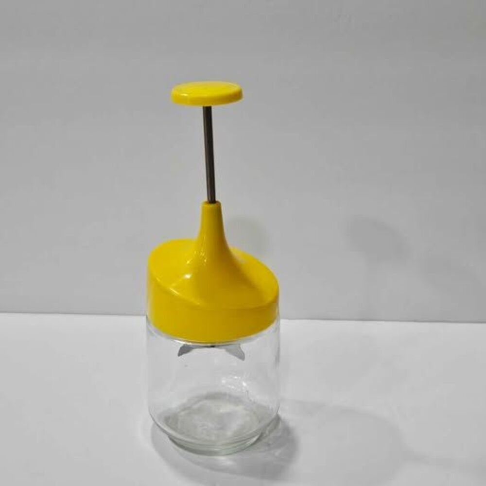 Manual Food Chopper with Yellow Top Glass Jar